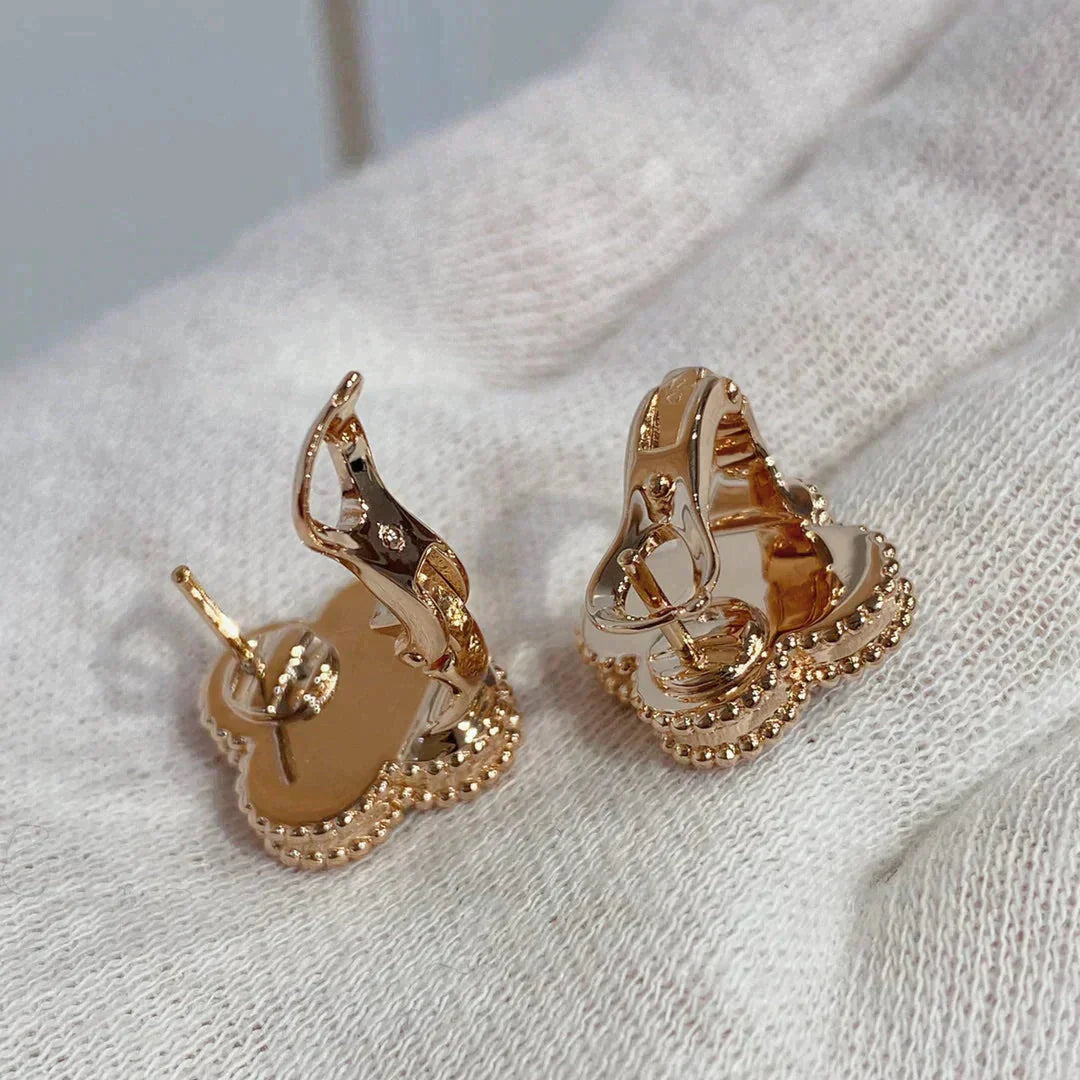 [Windsor Jewelry]CLOVER MEDIUM 1 MOTIFS CARNELIAN  DIAMOND earrings