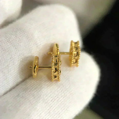 [Windsor Jewelry]CLOVER MINI 9.5MM MALACHITE  EARRINGS