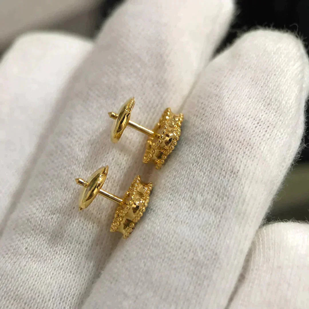 [Windsor Jewelry]CLOVER MINI 9.5MM MALACHITE  EARRINGS
