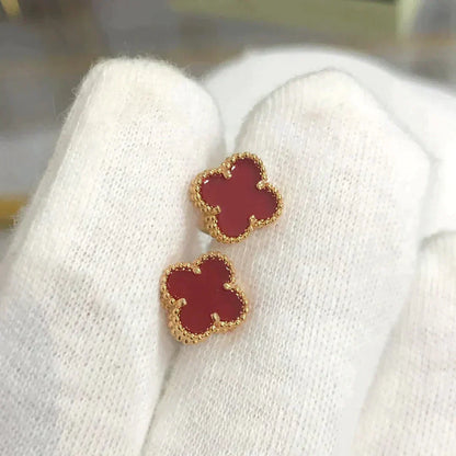 [Windsor Jewelry]CLOVER MINI 9.5MM CARNELIAN EARRINGS