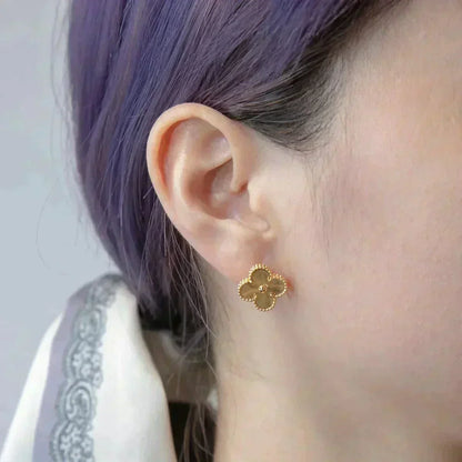 [Windsor Jewelry]CLOVER MEDIUM 1 MOTIFS LASER EARRINGS