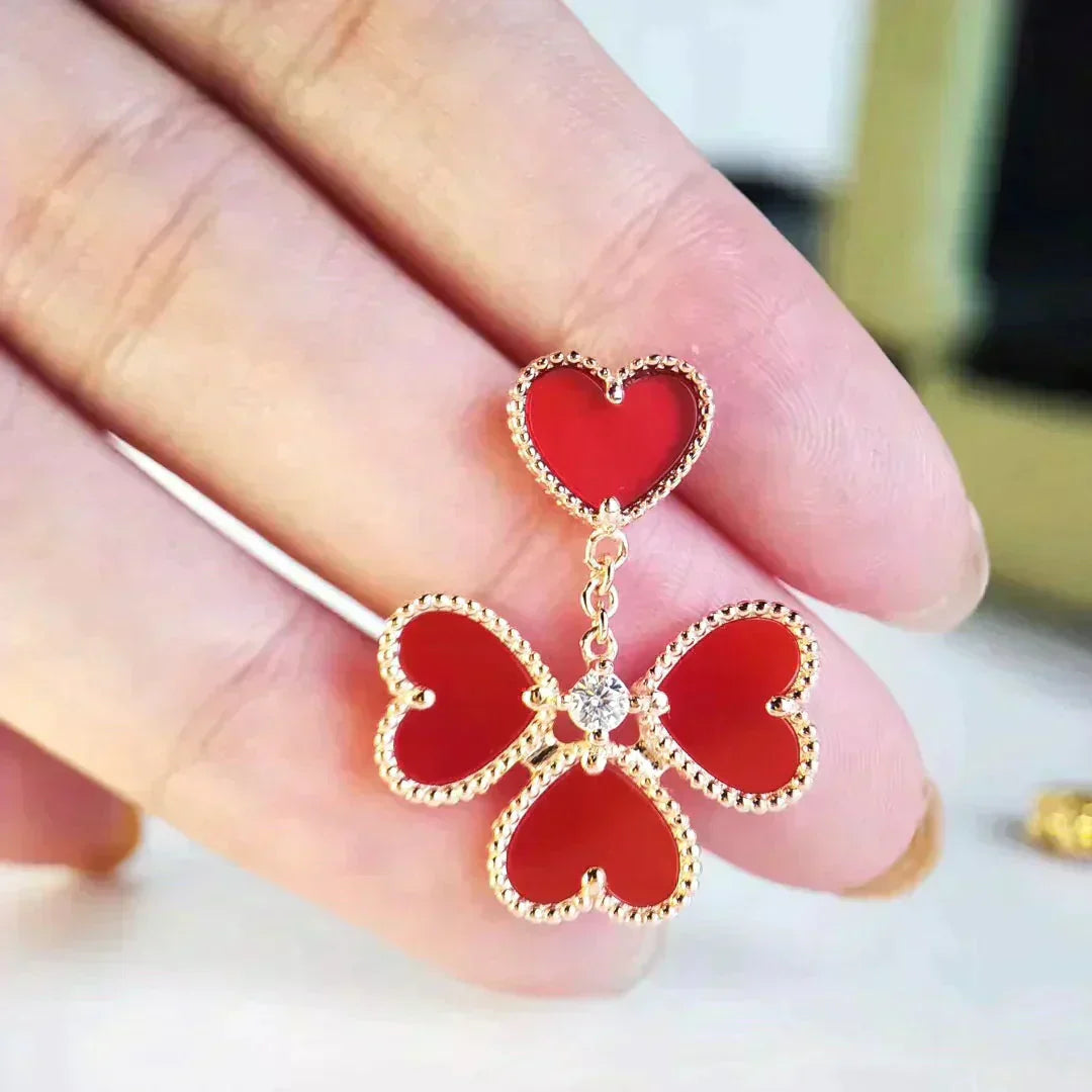 [Windsor Jewelry]SWEET CLOVER CARNELIAN EARRINGS