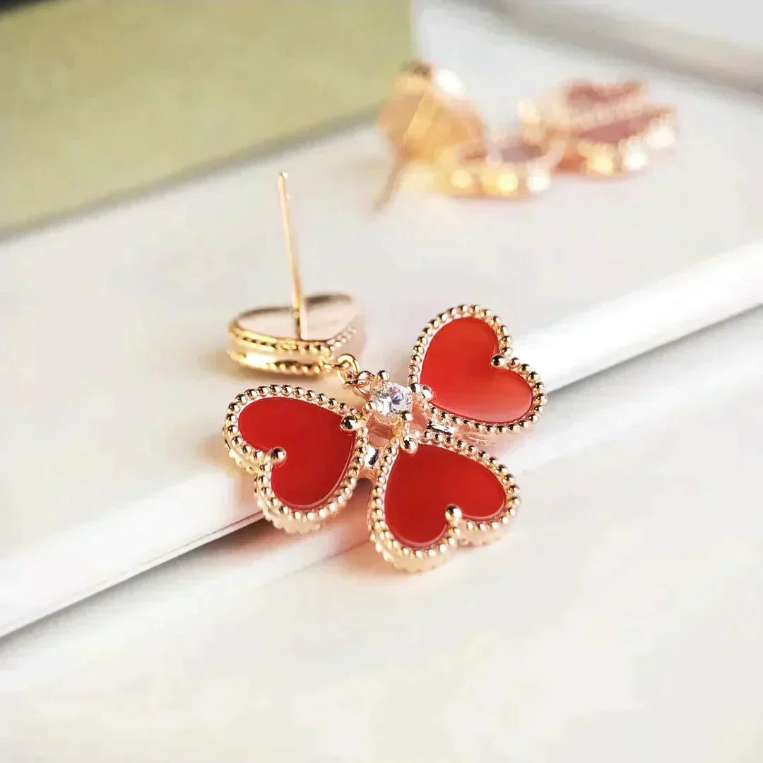 [Windsor Jewelry]SWEET CLOVER CARNELIAN EARRINGS