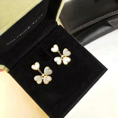 [Windsor Jewelry]CLOVER SWEET WHITE MOP EARRINGS