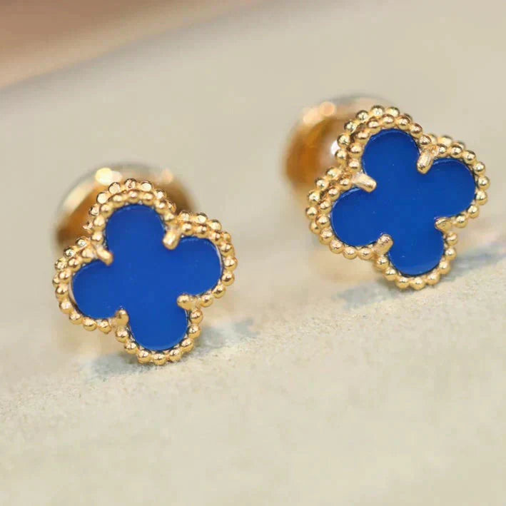 [Windsor Jewelry]CLOVER MINI 9.5MM TURQUOISE EARRINGS