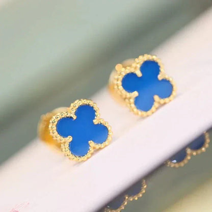 [Windsor Jewelry]CLOVER MINI 9.5MM TURQUOISE EARRINGS