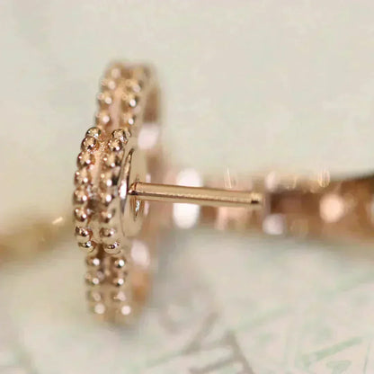 [Windsor Jewelry]CLOVER MEDIUM 1 MOTIFS FUll DIAMOND EARRINGS