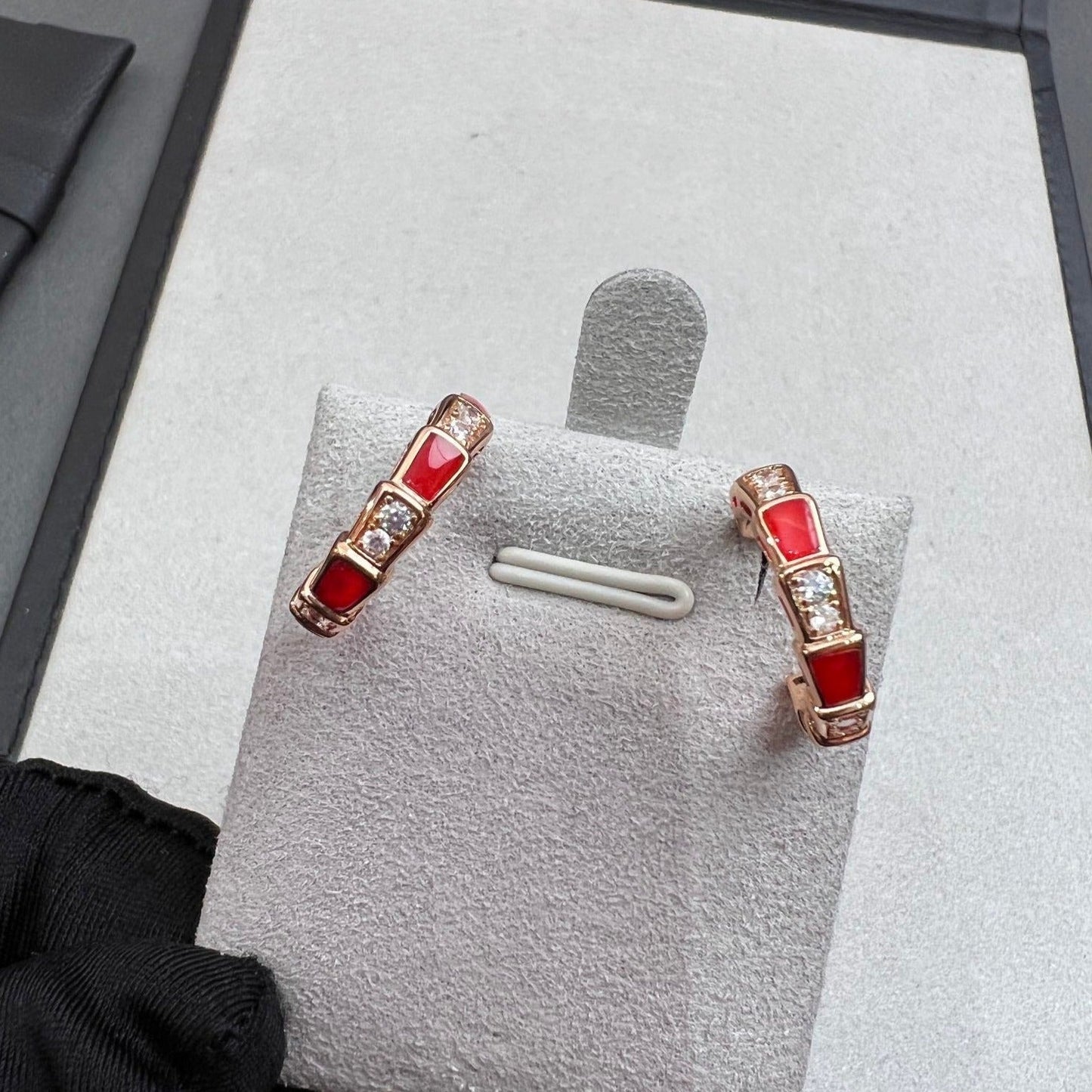[Windsor Jewelry]SERPENTI CARNELIAN PINK GOLD EARRINGS