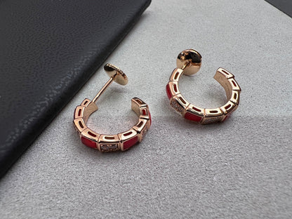 [Windsor Jewelry]SERPENTI CARNELIAN PINK GOLD EARRINGS