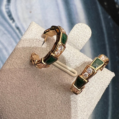 [Windsor Jewelry]SERPENTI MALACHITE PINK GOLD EARRINGS