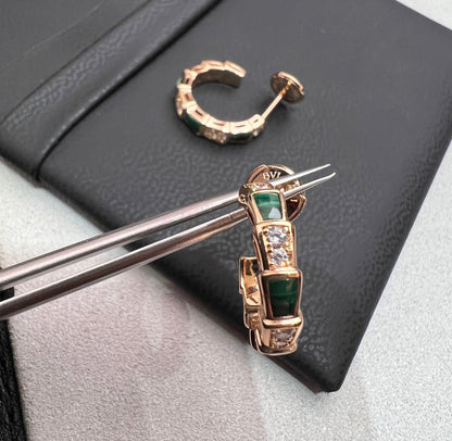[Windsor Jewelry]SERPENTI MALACHITE PINK GOLD EARRINGS