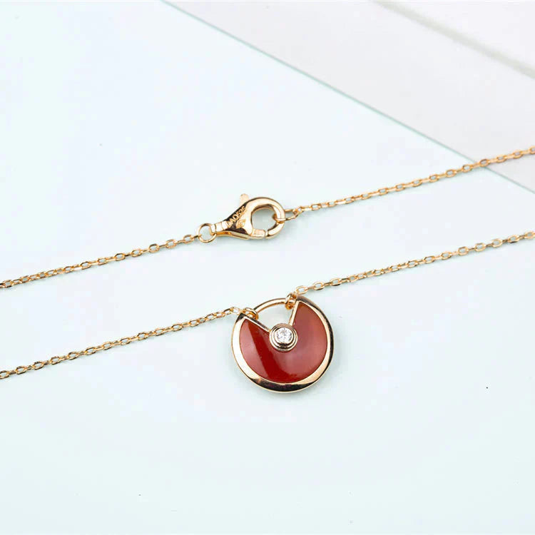 [Windsor Jewelry]AMULETTE GOLD CARNELIAN ONYX NECKLACE