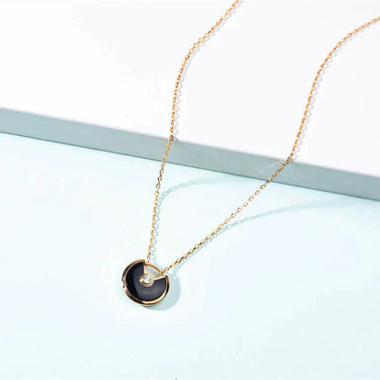 [Windsor Jewelry]AMULETTE GOLD CARNELIAN ONYX NECKLACE