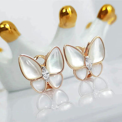 [Windsor Jewelry]BUTTERFLY MOP DIAMOND EARRINGS