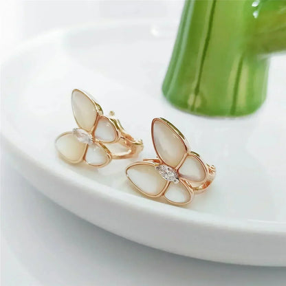 [Windsor Jewelry]BUTTERFLY MOP DIAMOND EARRINGS