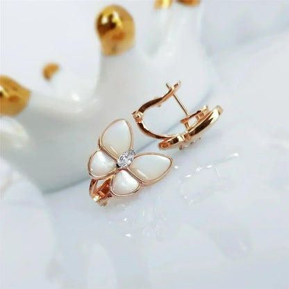 [Windsor Jewelry]BUTTERFLY MOP DIAMOND EARRINGS