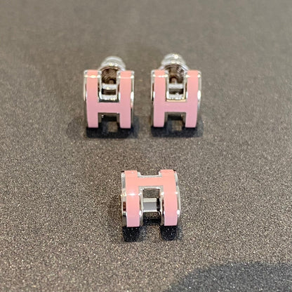 [Windsor Jewelry]MINI POP H SILVER EARRINGS PINK