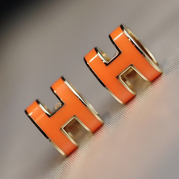 [Windsor Jewelry]MINI POP H EARRINGS ORANGE