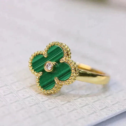 [Windsor Jewelry]CLOVER MALACHITE RING GOLD DIAMOND