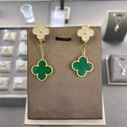 [Windsor Jewelry]CLOVER  2 MOTIFS  DIAMOND  EARRINGS (MULTIPLE CHOICESç´