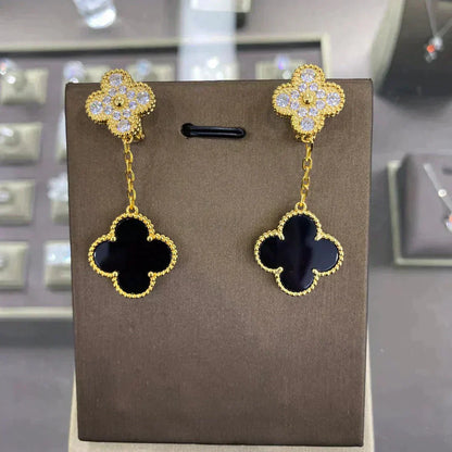 [Windsor Jewelry]CLOVER  2 MOTIFS  DIAMOND  EARRINGS (MULTIPLE CHOICESç´
