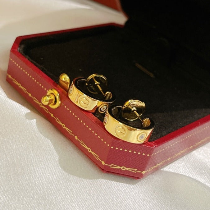 [Windsor Jewelry]LOVE EARRINGS 5.7MM 2 DIAMONDS
