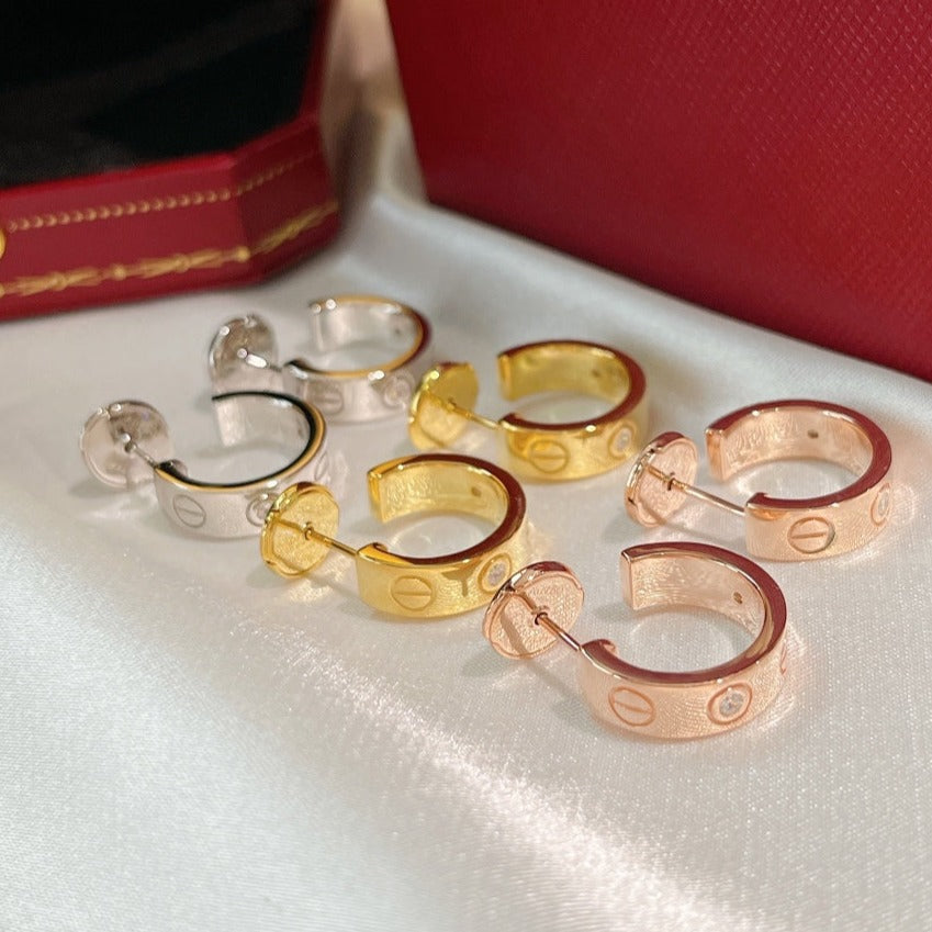[Windsor Jewelry]LOVE EARRINGS 5.7MM 2 DIAMONDS