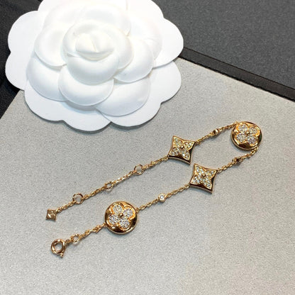 [Windsor Jewelry]STAR AND SUN 4 MOTIFS GOLD DIAMONDS BRACELET