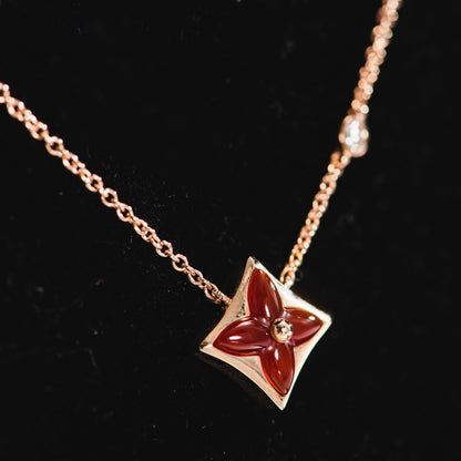 [Windsor Jewelry]STAR NECKLACE PINK GOLD 1 DIAMOND
