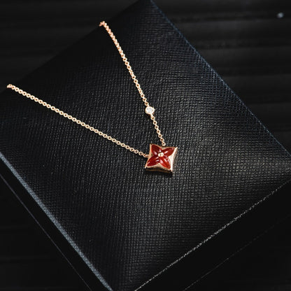 [Windsor Jewelry]STAR NECKLACE PINK GOLD 1 DIAMOND