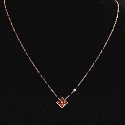 [Windsor Jewelry]STAR NECKLACE PINK GOLD 1 DIAMOND