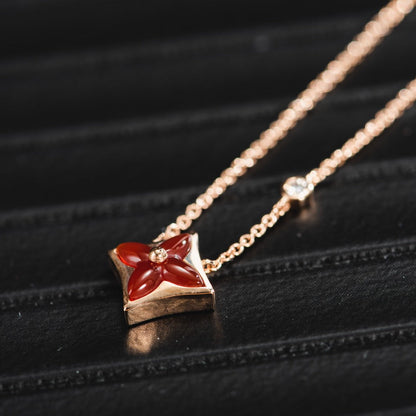 [Windsor Jewelry]STAR NECKLACE PINK GOLD 1 DIAMOND