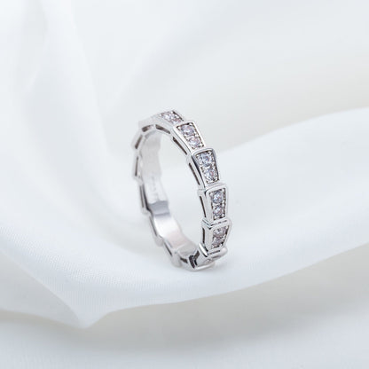 [Windsor Jewelry]SERPENTI RING SILVER DIAMOND PAVED 3MM