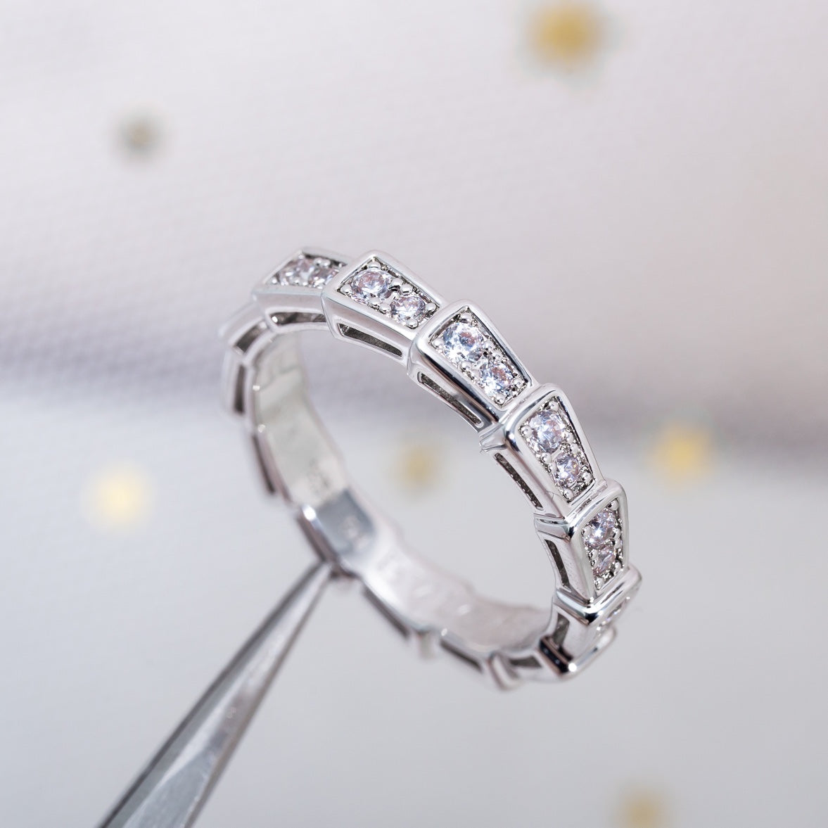 [Windsor Jewelry]SERPENTI RING SILVER DIAMOND PAVED 3MM