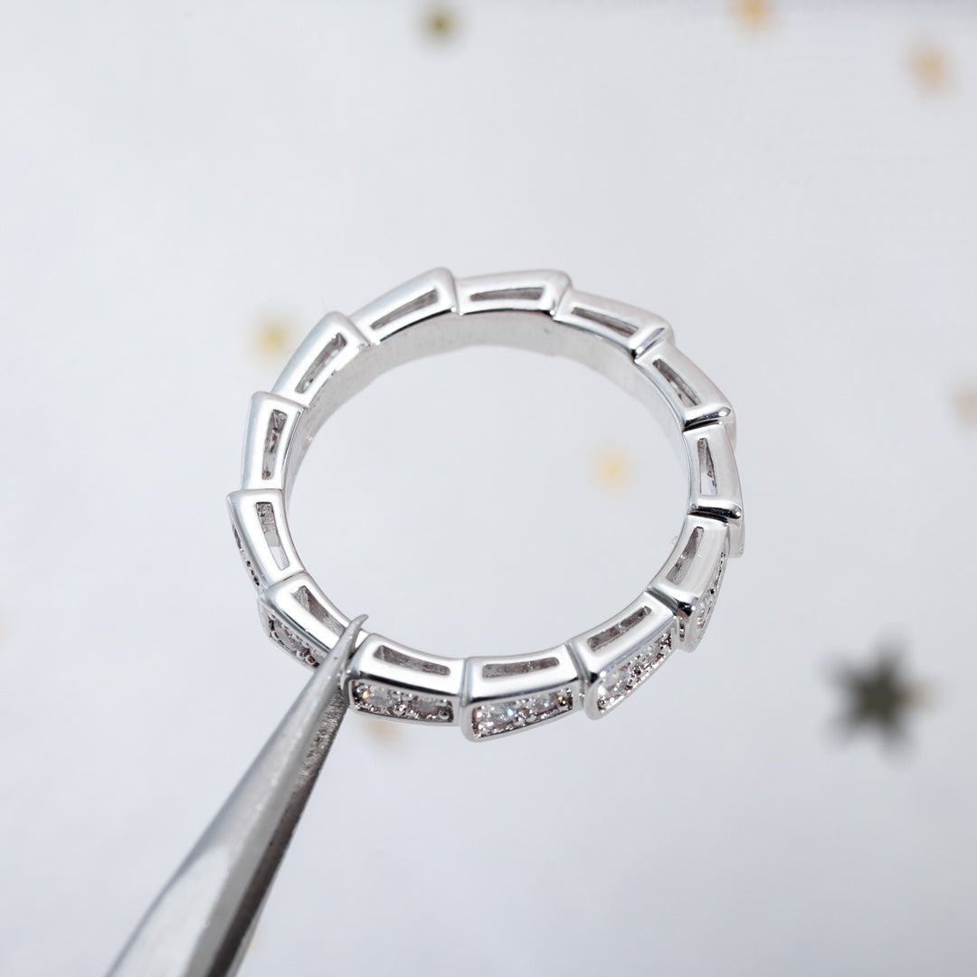 [Windsor Jewelry]SERPENTI RING SILVER DIAMOND PAVED 3MM