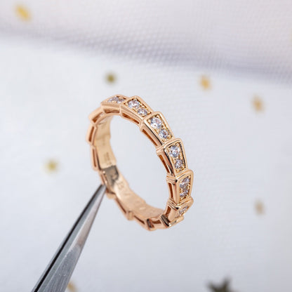 [Windsor Jewelry]SERPENTI RING PINK GOLD DIAMOND PAVED 3MM