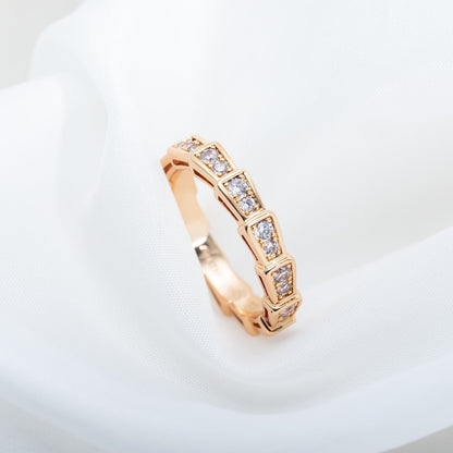 [Windsor Jewelry]SERPENTI RING PINK GOLD DIAMOND PAVED 3MM