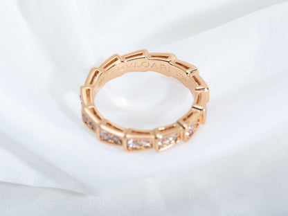 [Windsor Jewelry]SERPENTI RING PINK GOLD DIAMOND PAVED 3MM