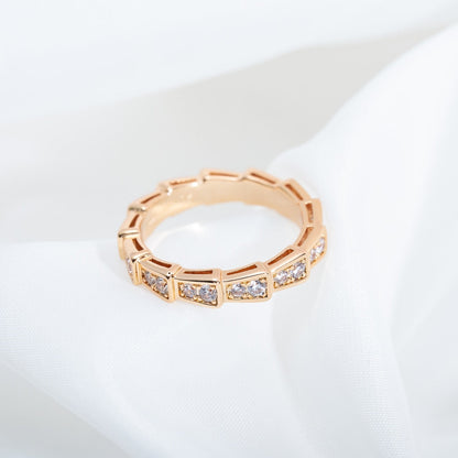 [Windsor Jewelry]SERPENTI RING PINK GOLD DIAMOND PAVED 3MM