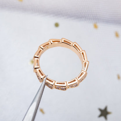 [Windsor Jewelry]SERPENTI RING PINK GOLD DIAMOND PAVED 3MM