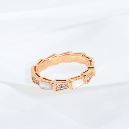 [Windsor Jewelry]SERPENTI RING PINK GOLD DIAMOND MOP 3MM