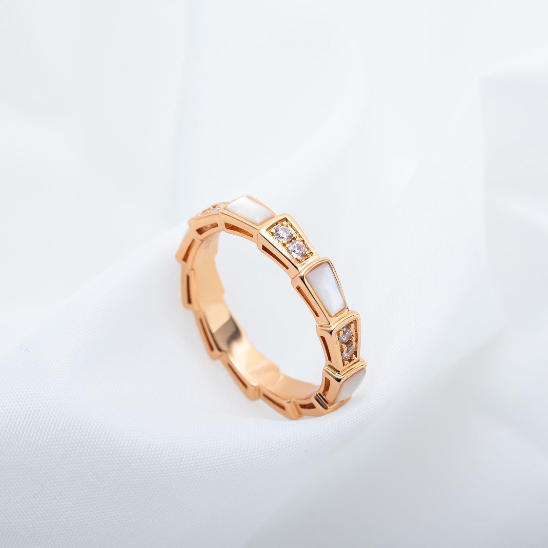 [Windsor Jewelry]SERPENTI RING PINK GOLD DIAMOND MOP 3MM
