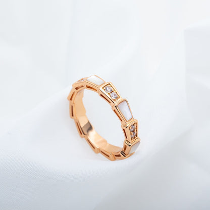 [Windsor Jewelry]SERPENTI RING PINK GOLD DIAMOND MOP 3MM