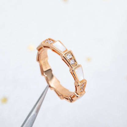 [Windsor Jewelry]SERPENTI RING PINK GOLD DIAMOND MOP 3MM