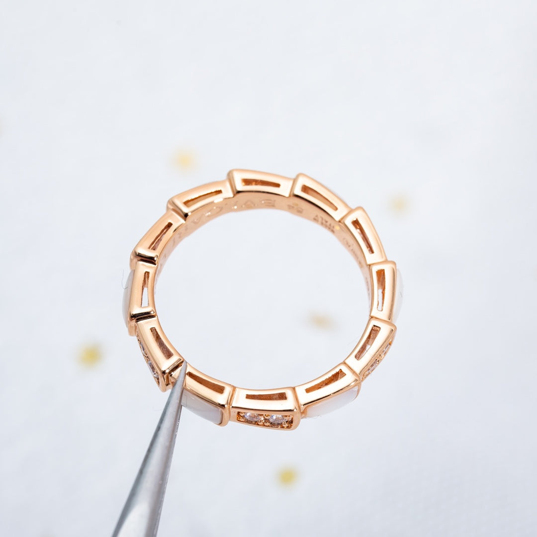 [Windsor Jewelry]SERPENTI RING PINK GOLD DIAMOND MOP 3MM