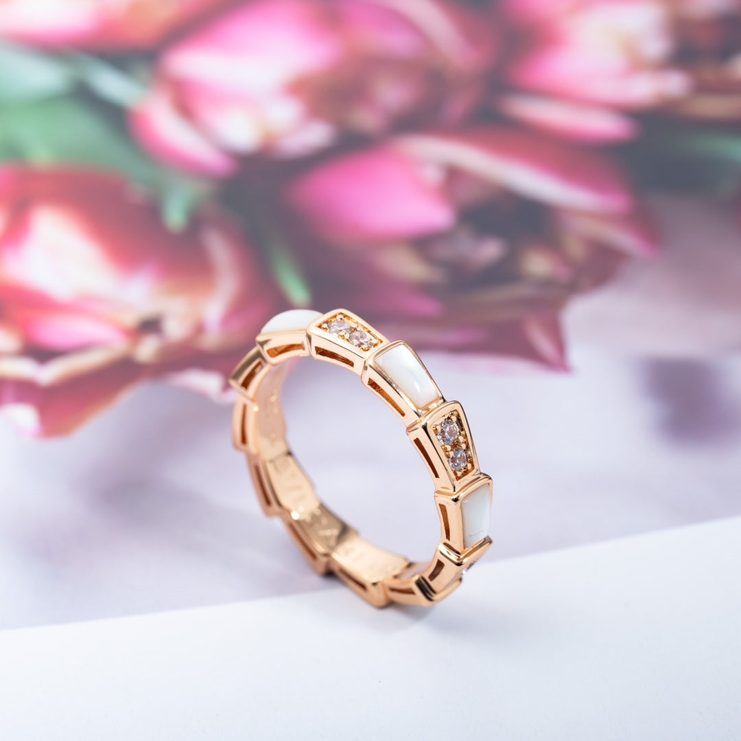 [Windsor Jewelry]SERPENTI RING PINK GOLD DIAMOND MOP 3MM