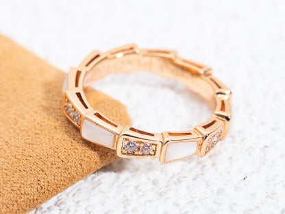 [Windsor Jewelry]SERPENTI RING PINK GOLD DIAMOND MOP 3MM