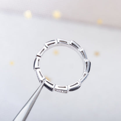 [Windsor Jewelry]SERPENTI RING SILVER  DIAMOND BLACK MOP 3MM