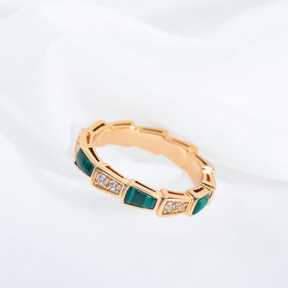 [Windsor Jewelry]SERPENTI RING PINK GOLD MALACHITE DIAMOND 3MM