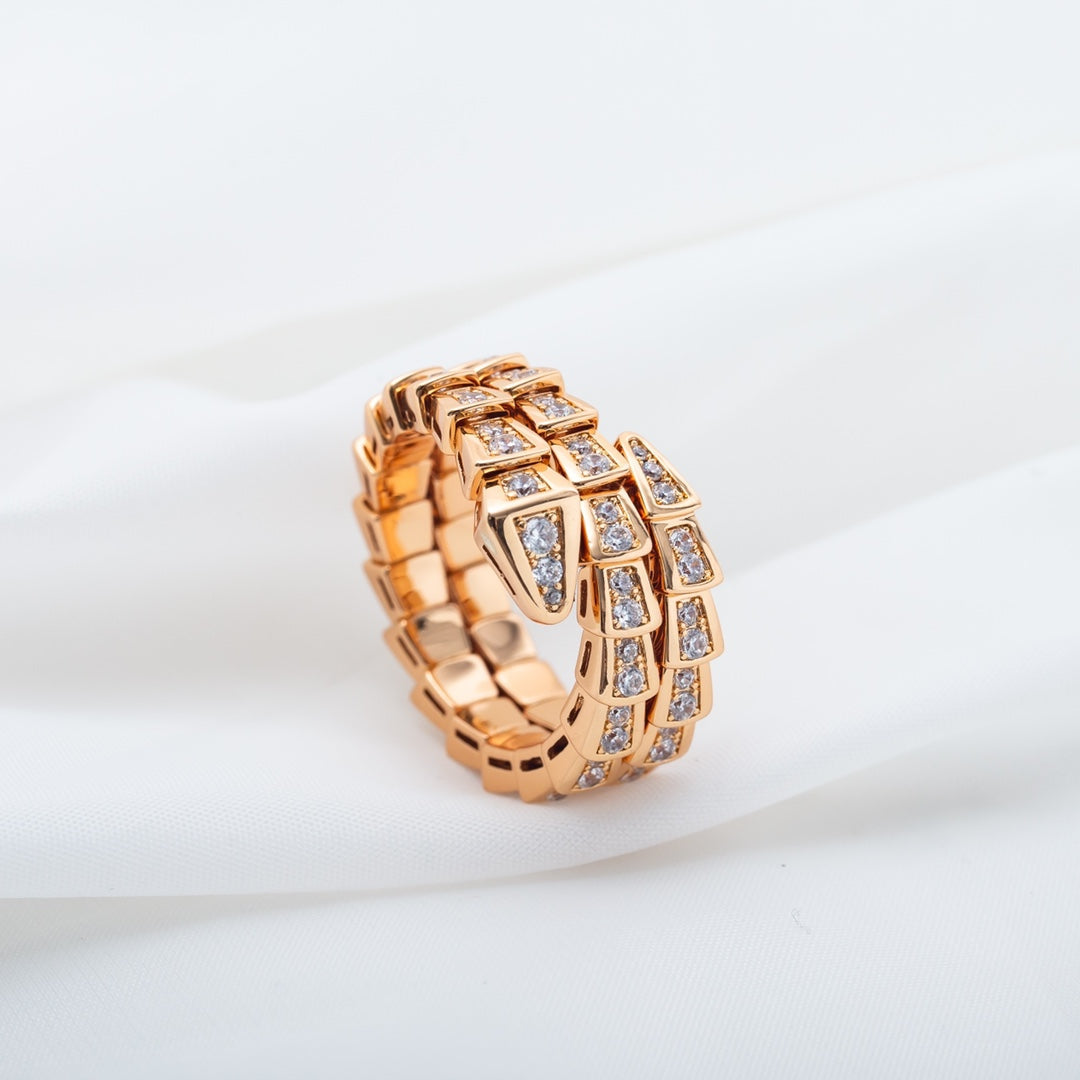 [Windsor Jewelry]SERPENTI RING PINK GOLD DIAMOND DOUBLE ROW
